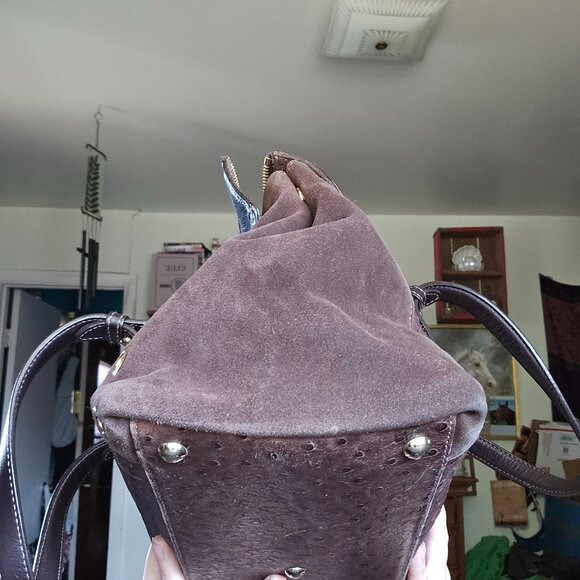 RARE FURLA Ostrich and Suede Bag and Wallet - Picture 13 of 17